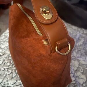 Chic Tan Suede Shoulder Bag